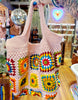 Handmade CROCHET Patchwork .+*+. Granny Square Shoulder Bag | BOHO HIPPIE | Lined Purse | Shopping | Vintage Style!