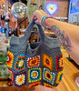 Handmade CROCHET Patchwork .+*+. Granny Square Shoulder Bag | BOHO HIPPIE | Lined Purse | Shopping | Vintage Style!
