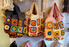Handmade CROCHET Patchwork .+*+. Granny Square Shoulder Bag | BOHO HIPPIE | Lined Purse | Shopping | Vintage Style!