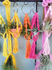 Mini Macramé Hanging Planter .+*+. BRIGHT COLORS | Air Plants | 2" House Plant | 1-2" Pots | Perfect for Car Mirror Décor!