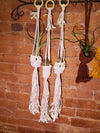 Handmade Macrame Hanger .+*+. Wooden Ring - Breathable Nest! .+*+. Fits Smaller plants!