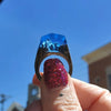 Magical Wood Enchanted Resin Ring +*+. 8 Scenes: Ocean | Blue Sky Mountain | City Skyline | Hot Pink, Light Pink, Red & Yellow Floral!