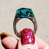 Magical Wood Enchanted Resin Ring +*+. 8 Scenes: Ocean | Blue Sky Mountain | City Skyline | Hot Pink, Light Pink, Red & Yellow Floral!